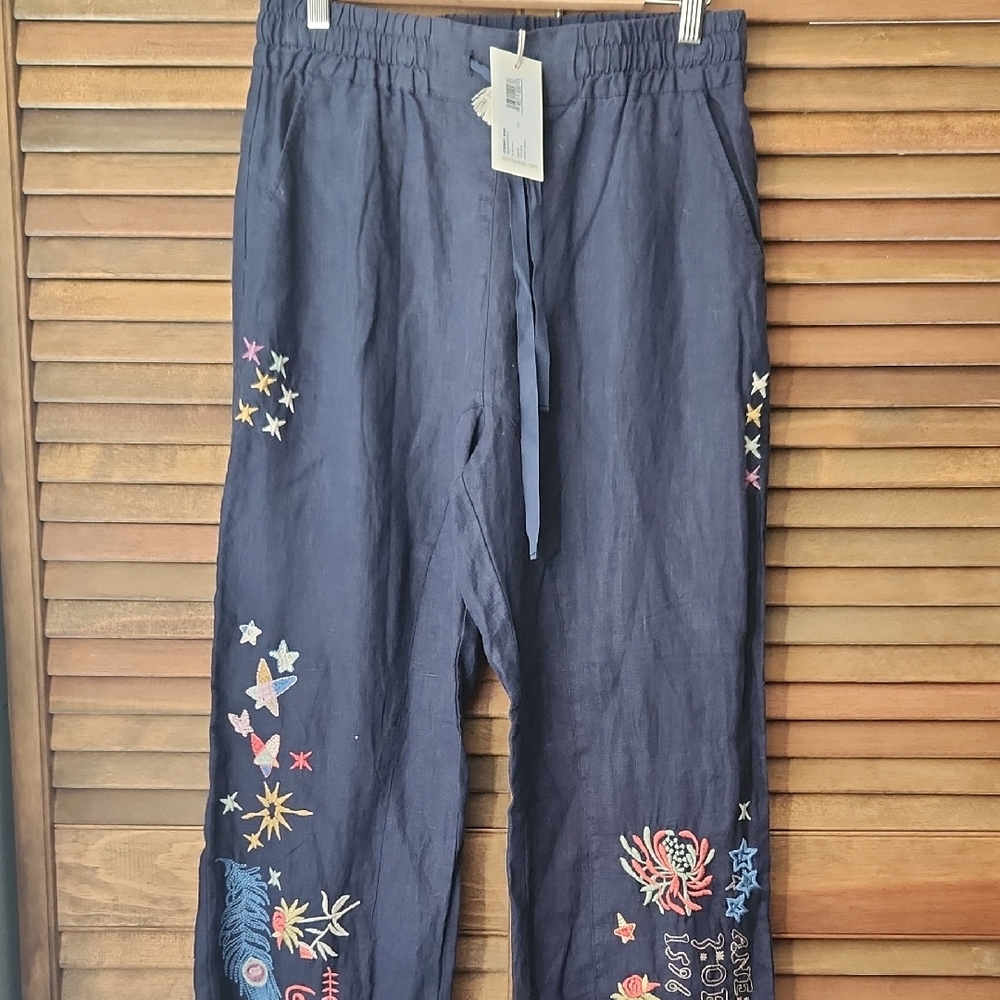 Johnny Was Azusa Pants ~ NWT Embroidered Flower Boho